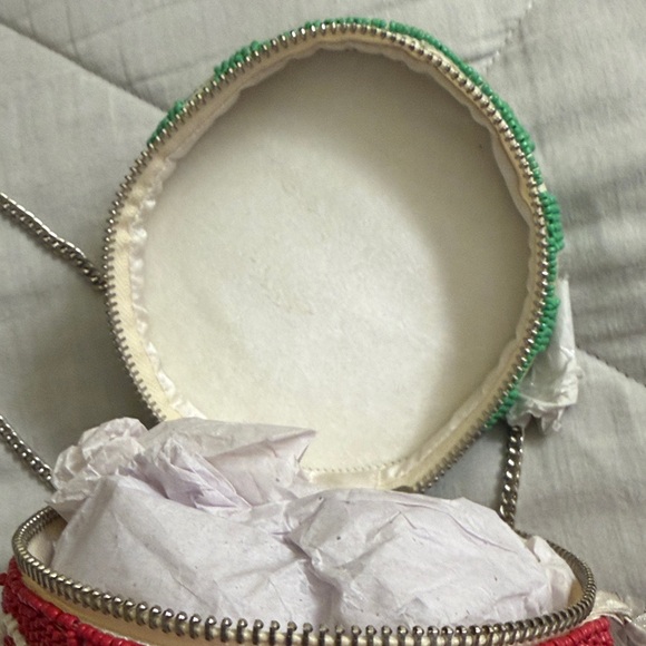 Handcrafted Raspberry Jam Beaded Crossbody Bag - Picture 5 of 8